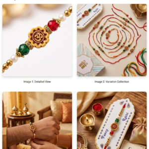 The Krishna Peacock Feather Handmade Rakhi